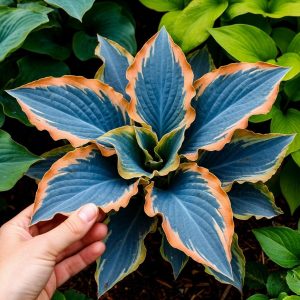 Хоста Океан Вью купить по цене от 960р. в интернет-магазине «Посадика» с доставкой почтой в в Дивногорске и по всей России – [изображение №1].