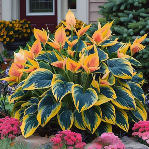 Хоста Флейм Данс купить по цене от 650р. в интернет-магазине «Посадика» с доставкой почтой в в Дивногорске и по всей России – [изображение №1].