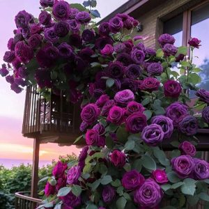 Роза Плетистая Плум Пэшн купить по цене от 610р. в интернет-магазине «Посадика» с доставкой почтой в в Дивногорске и по всей России – [изображение №1].